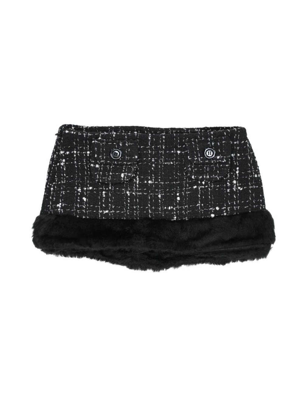 Bupbes Tweed Mini Skirt in Black